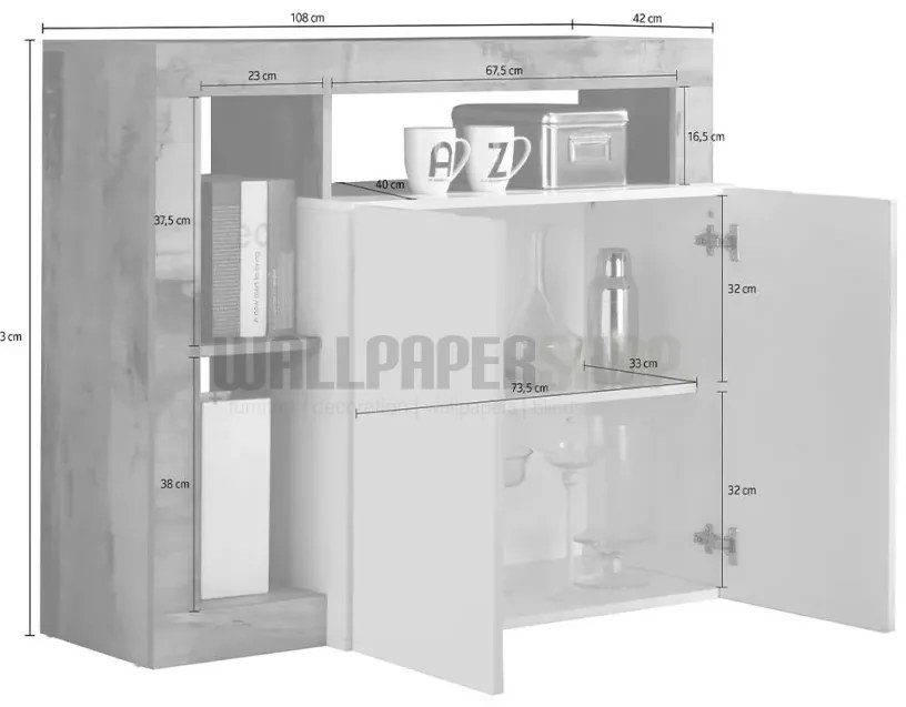 ΜΠΟΥΦΕΣ ΞΥΛΟ ΑΚΑΚΙΑΣ ΚΑΦΕ 145x87x45