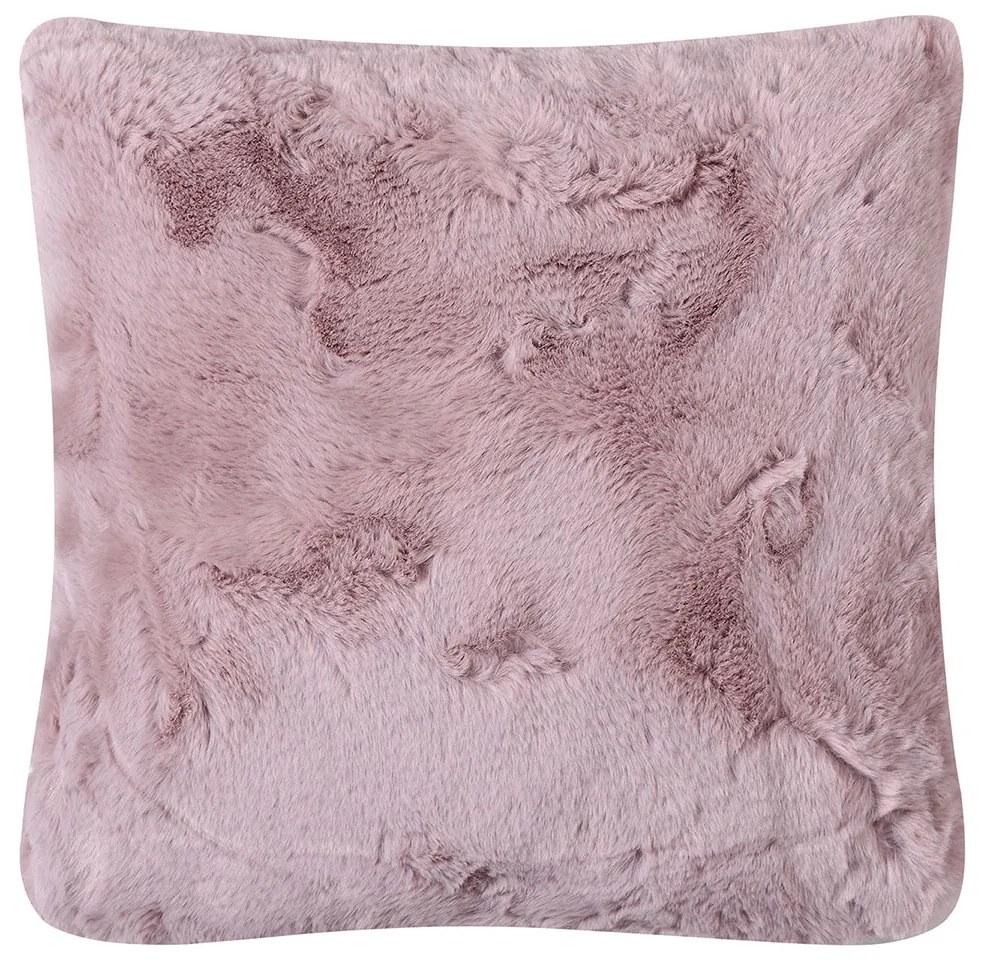 Γούνινο Διακοσμητικό Μαξιλάρι (45x45) Silk Fashion Rabbit Fur Pink/Grey