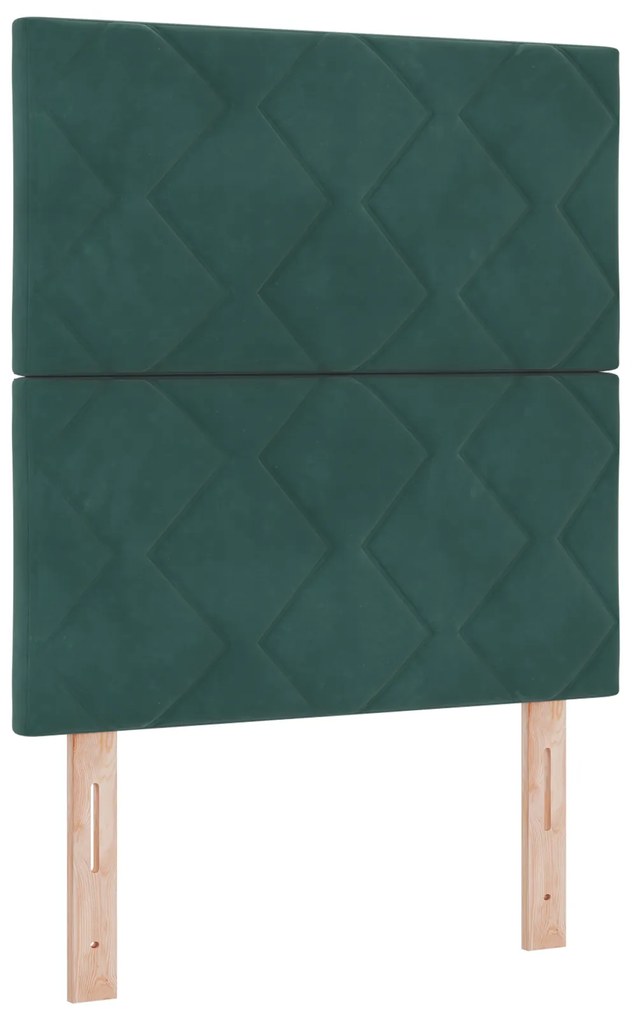 vidaXL Κρεβάτι με ελατήρια Σκούρο πράσινο 80 x 200 cm Βελούδο