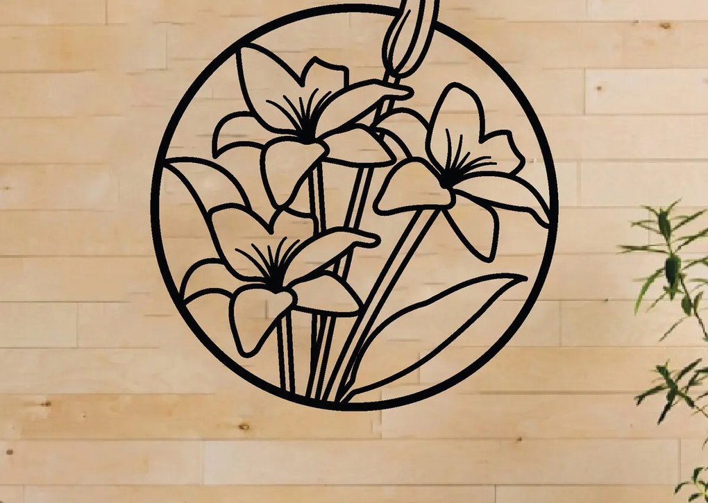 Intra απο ξύλο plywood  Χρώμα wenge 3mm-4mm πάχος - Τέχνη διακόσμησης τοίχου λουλουδιών, κοπής με λέιζερ Δίασταση 40x50 cm INTRAFABR-70191522
