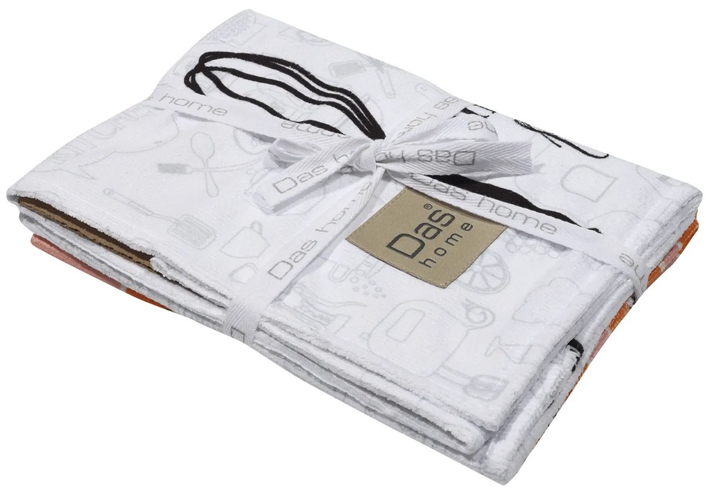 Ποτηρόπανο Σετ 2τμχ Microfiber 40x65εκ. Kitchen 0636 Πολύχρωμο Das Home