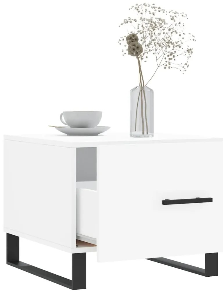 vidaXL Τραπεζάκι Σαλονιού Λευκό 50 x 50 x 40 εκ. από Επεξεργ. Ξύλο