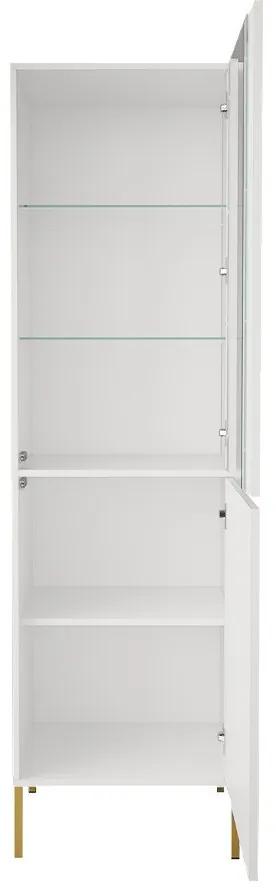 Βιτρίνα Merced L103, Άσπρο, Με πόρτες, 190x55x40cm, 44 kg | Epipla1.gr