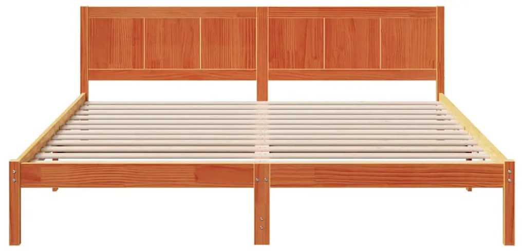 vidaXL Σκελετός Κρεβατιού Καφέ 200 x 200 cm Μασίφ ξύλο πεύκου