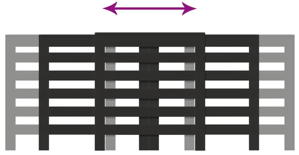 vidaXL Κάλυμμα Καλοριφέρ Μαύρο 205x21,5x83,5εκ. από Επεξεργασμένο Ξύλο