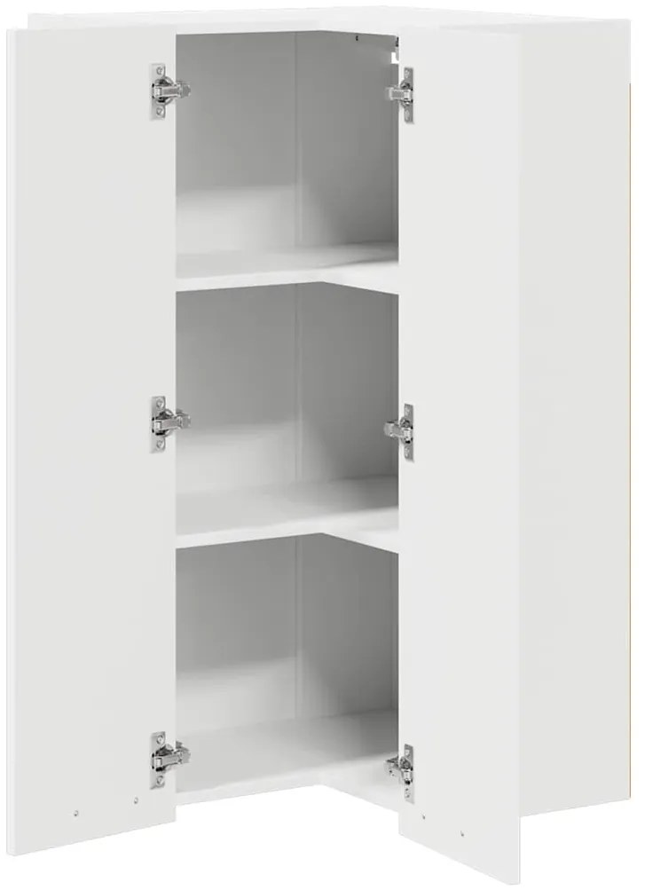 vidaXL Κρεμαστό ντουλάπι Λευκό 57 x 57 x 100 εκ. Επεξεργασμένο ξύλο