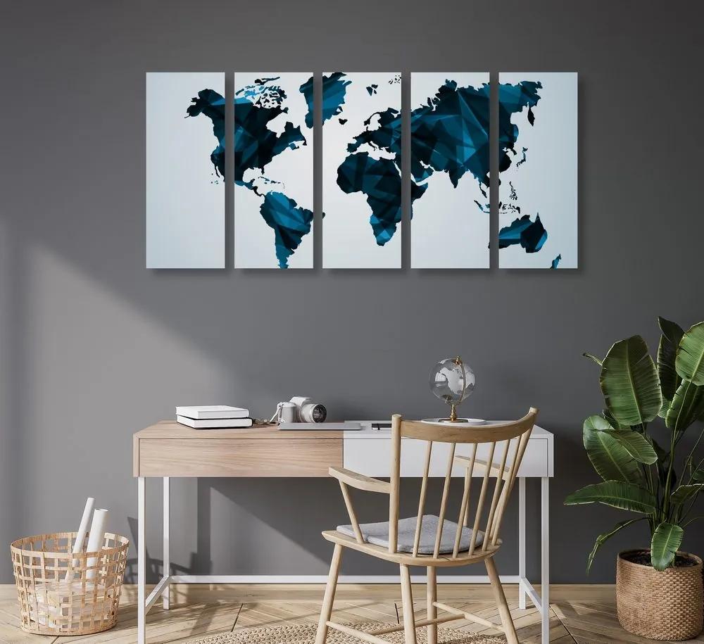 Χάρτης εικόνων 5 μερών του κόσμου σε διανυσματικά γραφικά - 100x50