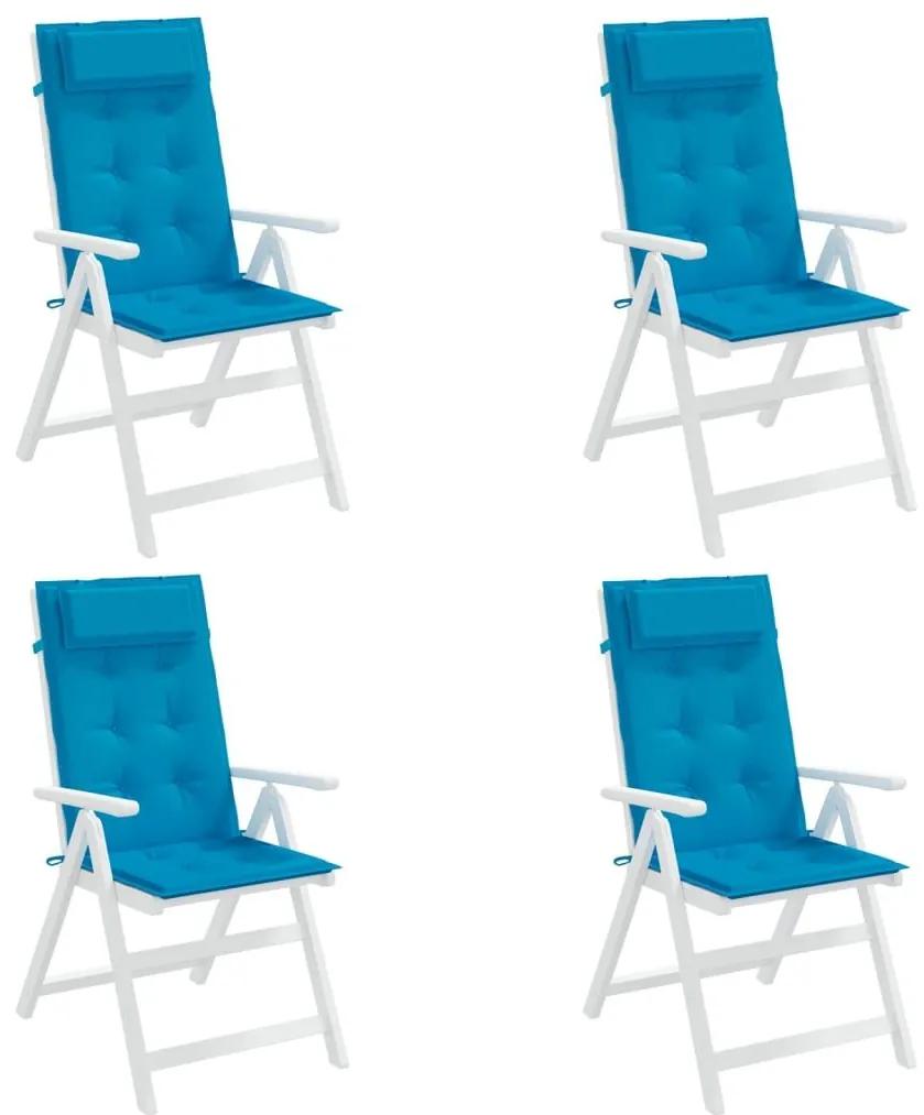 Μαξιλάρια Καρέκλας με Πλάτη 4 τεμ. Γαλάζια από Ύφασμα Oxford - Μπλε