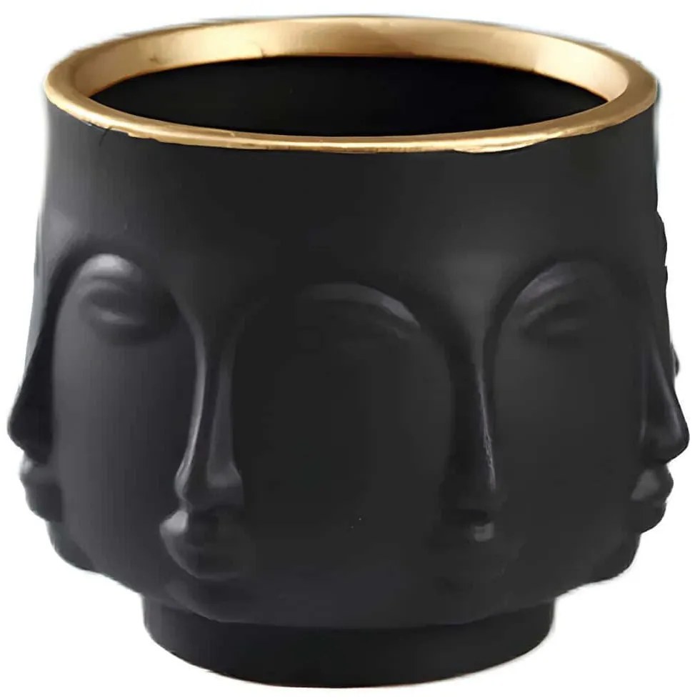 Κασπώ 325CRN1401 20x12x20cm Black-Gold Aberto Design Πολυέστερ