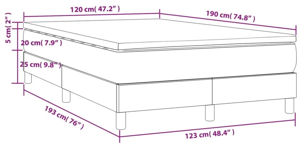 ΚΡΕΒΑΤΙ BOXSPRING ΜΕ ΣΤΡΩΜΑ ΑΝΟΙΧΤΟ ΓΚΡΙ 120X190 ΕΚ. ΥΦΑΣΜΑΤΙΝΟ 3269657