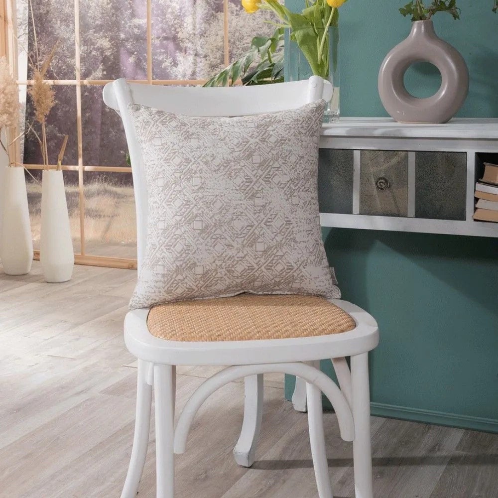 Μαξιλαροθήκη Διακοσμητική Felicia 02 Beige Teoran 43X43 Cotton-Polyester