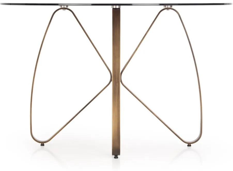 Τραπέζι Houston 350, Χρυσό, Καφέ, 76cm, 52 kg, Επεξεργασμένο γυαλί, Μέταλλο | Epipla1.gr