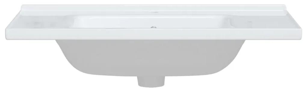 vidaXL Νιπτήρας Μπάνιου Ορθογώνιος Λευκός 91,5x48x19,5 εκ. Κεραμικός