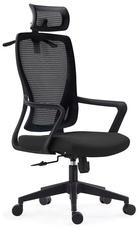 BF3850 Πολυθρόνα Γραφείου Διευθυντή, Mesh Μαύρο, Ύφασμα Μαύρο