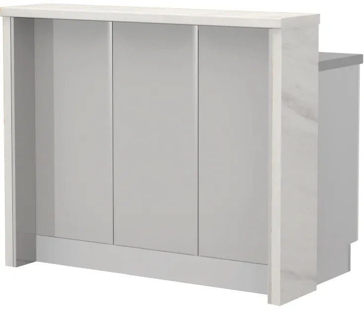 Πάγκος νησίδας Modena-Μήκος: 120 εκ.-Γκρι ανοιχτό-White Marble