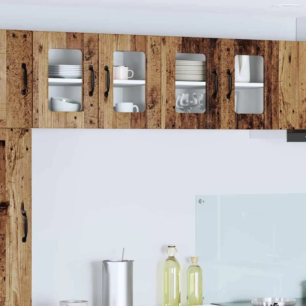 vidaXL Κρεμαστό ντουλάπι κουζίνας 2 pcs Παλιό Ξύλο 60 x 31 x 40 εκ