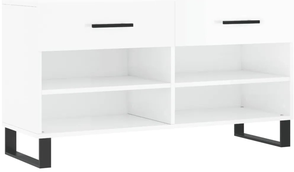vidaXL Παπουτσοθήκη Γυαλιστερό Λευκό 102x35x55 εκ. Επεξεργασμένο Ξύλο