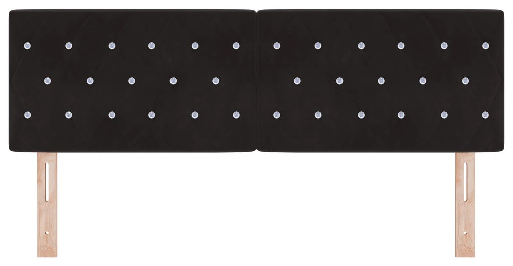 vidaXL LED Κεφαλάρι με Κρύσταλλα Μαύρο 80 εκ από Βελούδο
