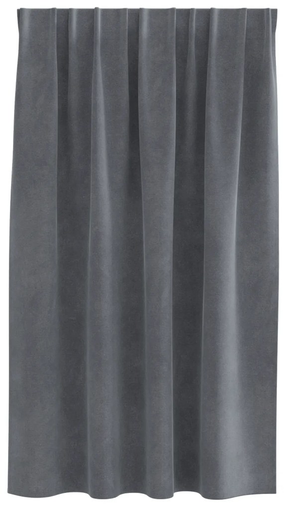 vidaXL Κουρτίνες με κουρτίνες 2 pcs Ανοιχτό γκρι 140 x 140 cm Βελούδο