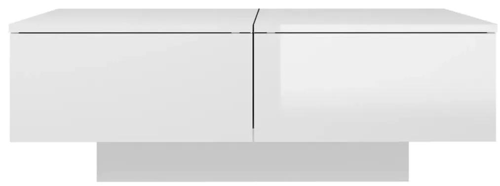 Τραπεζάκι Σαλονιού Γυαλιστερό Λευκό 90x60x31 εκ. Μοριοσανίδα - Λευκό
