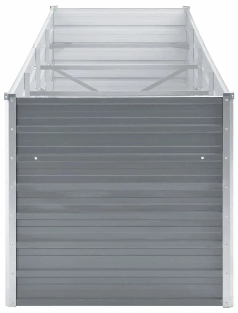 vidaXL Ζαρντινιέρα Υπερυψωμένη Γκρι 320x80x77 εκ. Γαλβανισμ. Χάλυβας