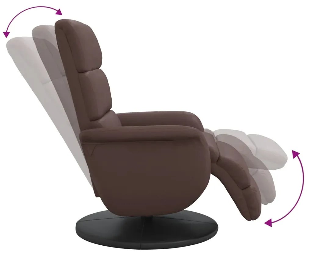 vidaXL Πολυθρόνα Ανακλινόμενη με Υποπόδιο Καφέ από Συνθετικό Δέρμα