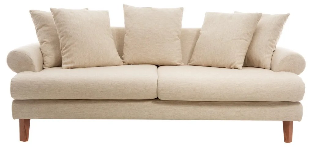 Artekko Uk Sofa Καναπές Τριθέσιος Υφασμάτινος Μπεζ (210x100x75)cm - 783-7178