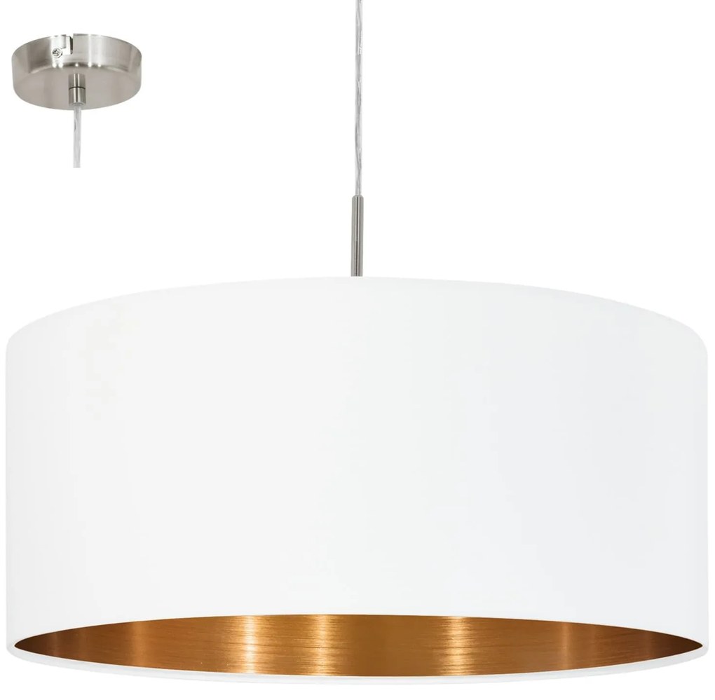Φωτιστικό Οροφής Pasteri 95045 White Eglo Metal, Fabric