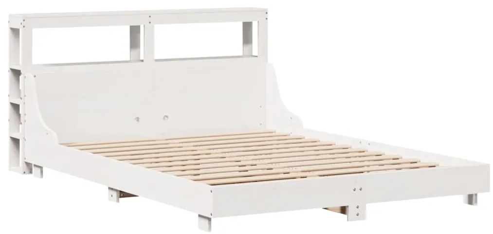 vidaXL Σκελετός Κρεβ. Χωρίς Στρώμα Λευκό 135x190 εκ Μασίφ Πεύκο