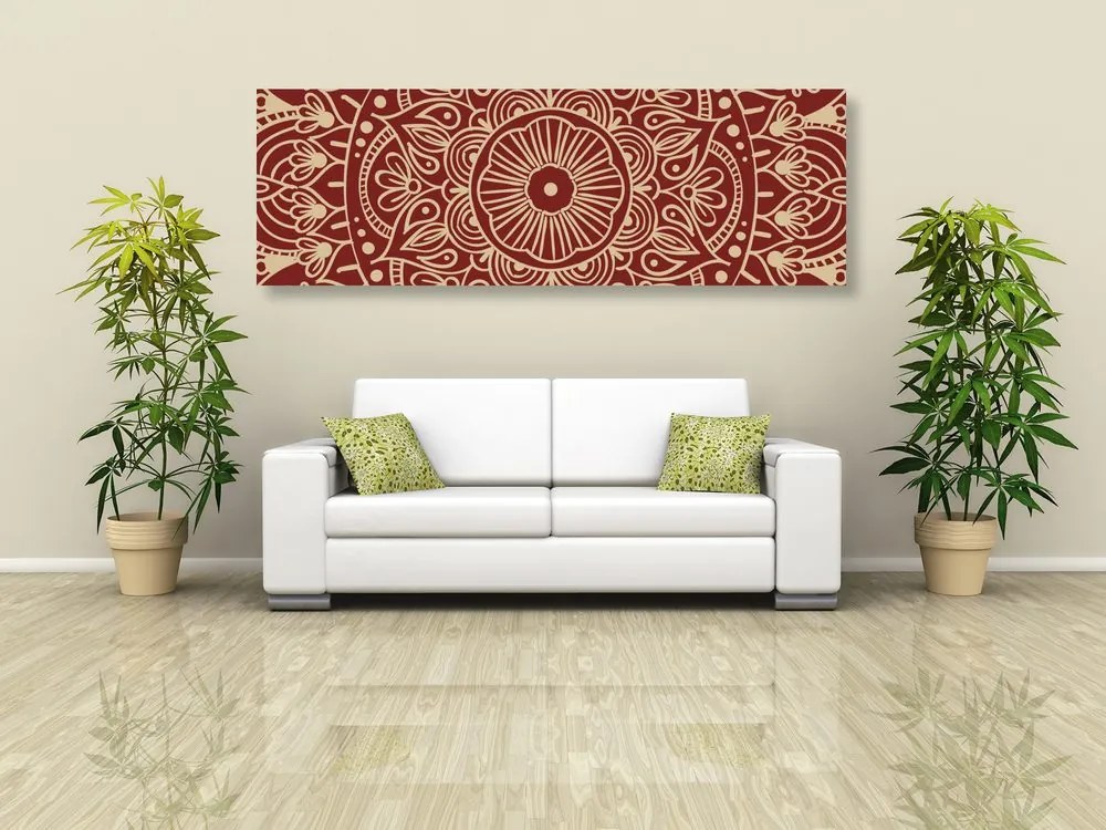 Εικόνα Mandala σε μπορντό φόντο - 120x40