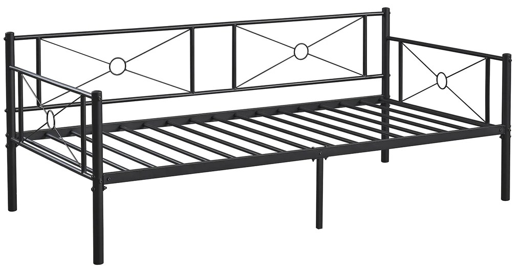 Καναπές Κρεβάτι ArteLibre CIMARRON Μαύρο Μέταλλο Για Στρώμα 90x190cm