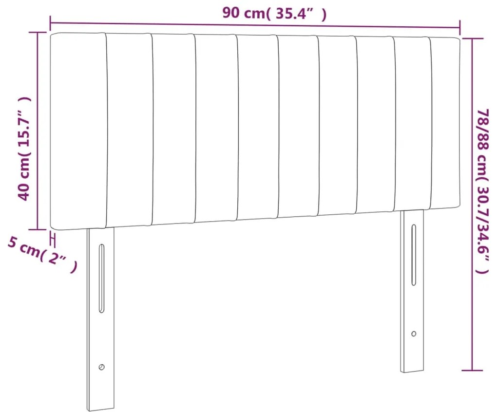 vidaXL Κεφαλάρι Κρεβατιού LED Κρεμ 90x5x78/88 εκ. Υφασμάτινο