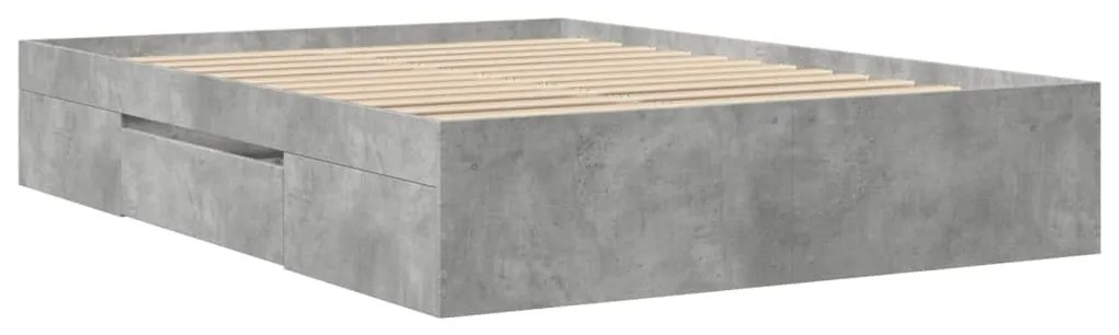 vidaXL Πλαίσιο Κρεβατιού Γκρι Σκυροδέματος 140x200 εκ. Επεξεργ. Ξύλο
