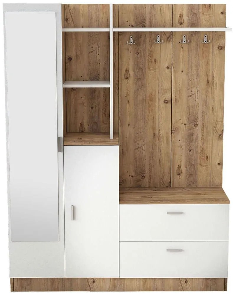 Έπιπλο Εισόδου 956LCS2802 140x36,8x181,8cm Pine-White Particle Board, Melamine