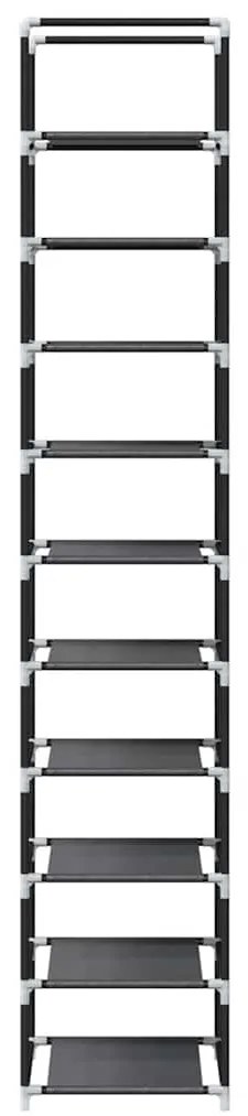 Ράφι παπουτσιών 10 επιπέδων μαύρο 33x33x174 cm - Μαύρο