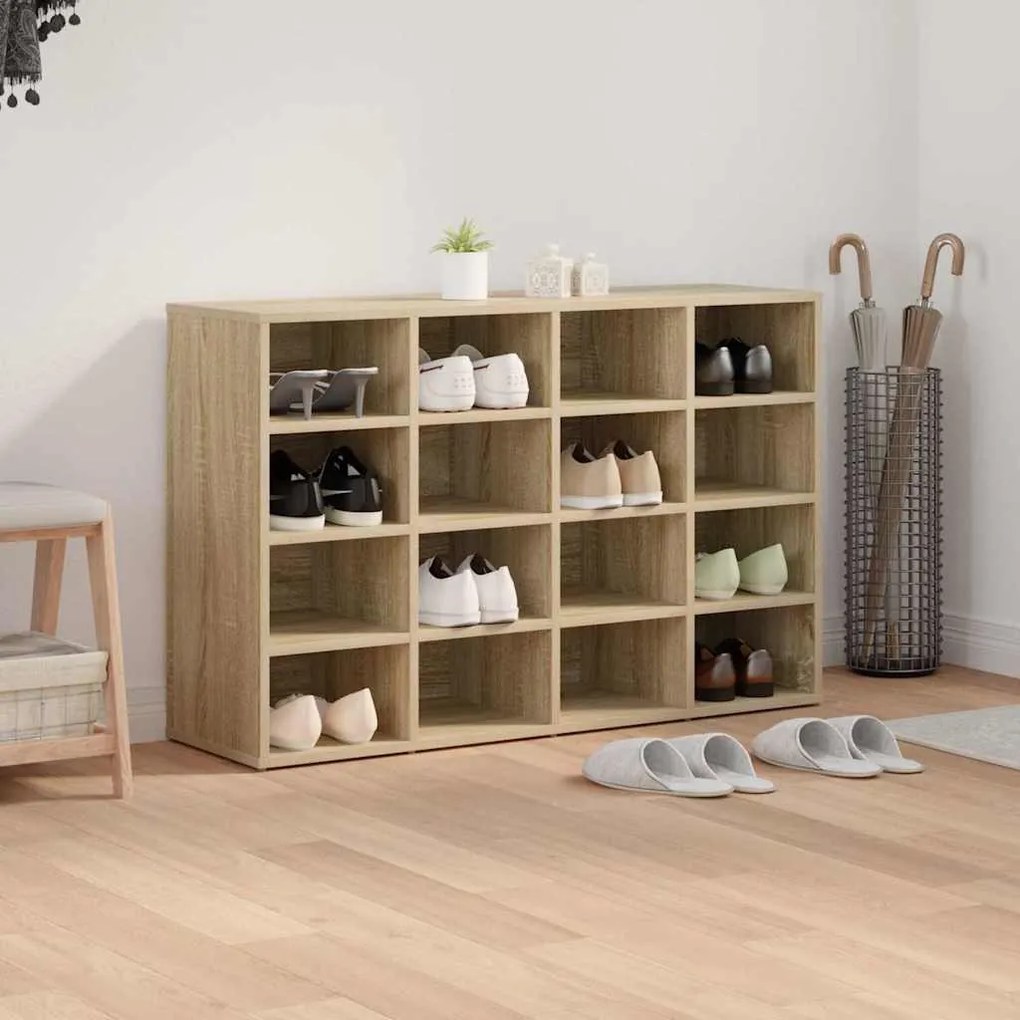 vidaXL Παπουτσοθήκη Sonoma Δρυς 103 x 30 x 67 εκ. Επεξεργασμένο ξύλο