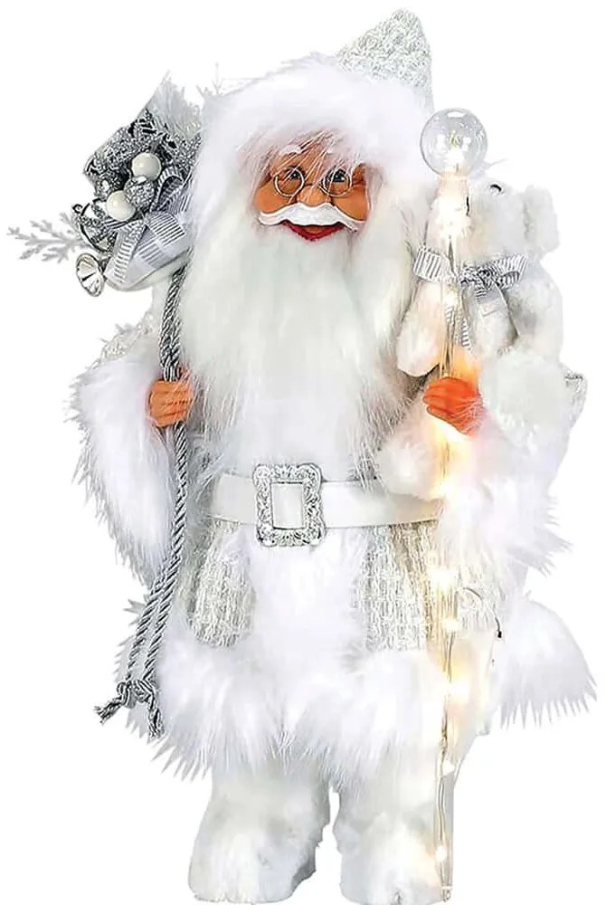 Χριστουγεννιάτικη Διακοσμητική Φιγούρα Φωτιζόμενη Άγιος Βασίλης GS21001C-40 40cm White