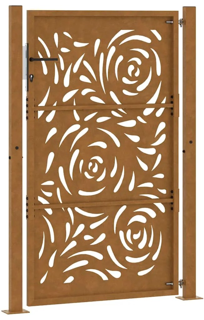 vidaXL Πόρτα Κήπου 100x150 εκ. από Ατσάλι με Σχέδιο Φλόγας για Αντοχή στις Καιρικές Συνθήκες