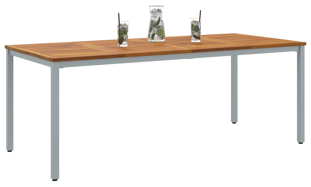 vidaXL Υπαίθρια Τραπέζια Φυσικό και γκρι 200 x 90 x 75 cm