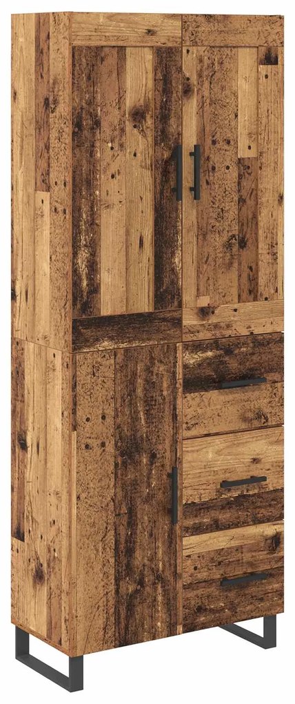 vidaXL Highboard Παλιό ξύλο 69,5 x 34 x 180 εκ. Επεξεργασμένο ξύλο