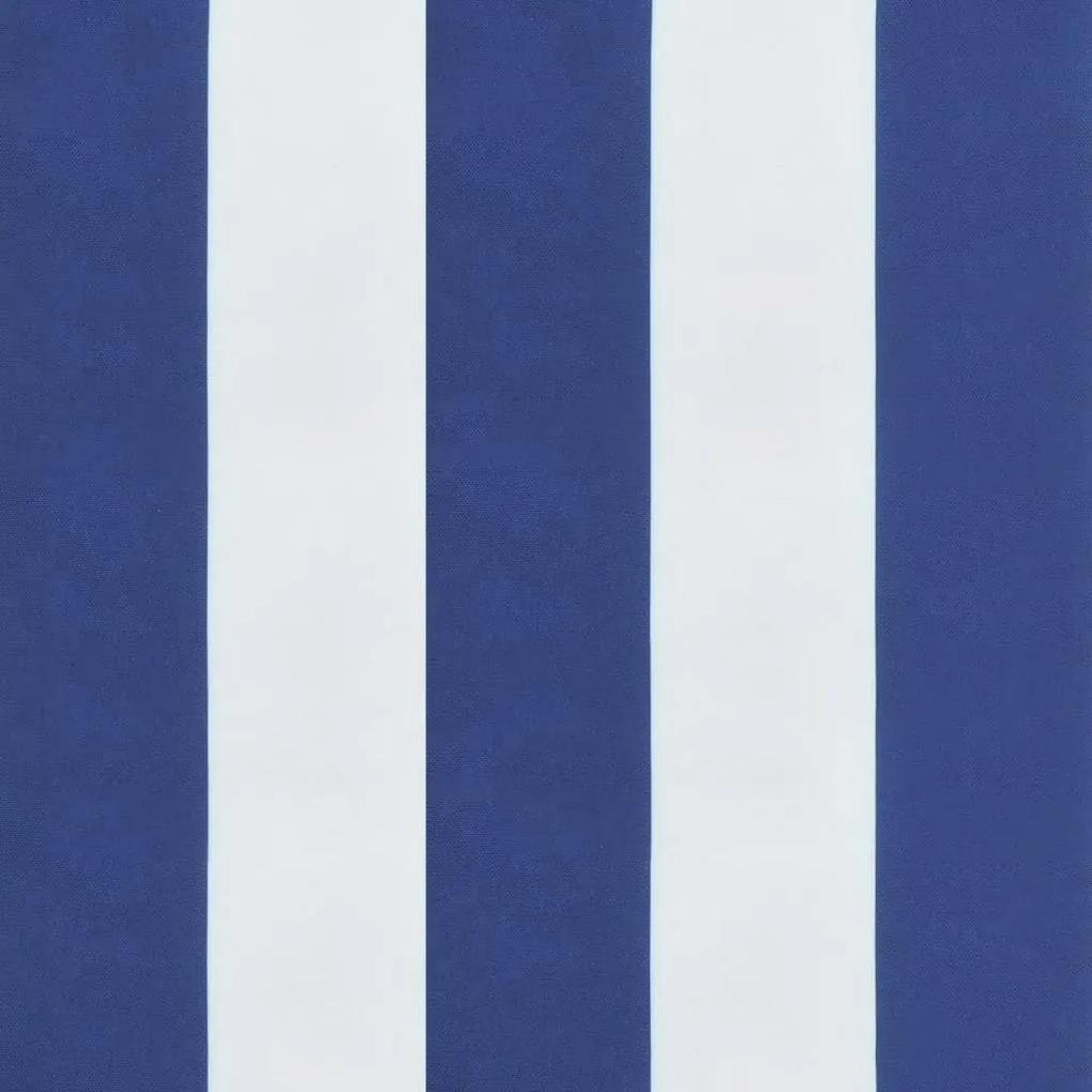 Μαξιλάρια Πάγκου 2 τεμ. Μπλε &amp; Λευκό Ριγέ 100x50x7εκ Υφασμάτινα - Πολύχρωμο