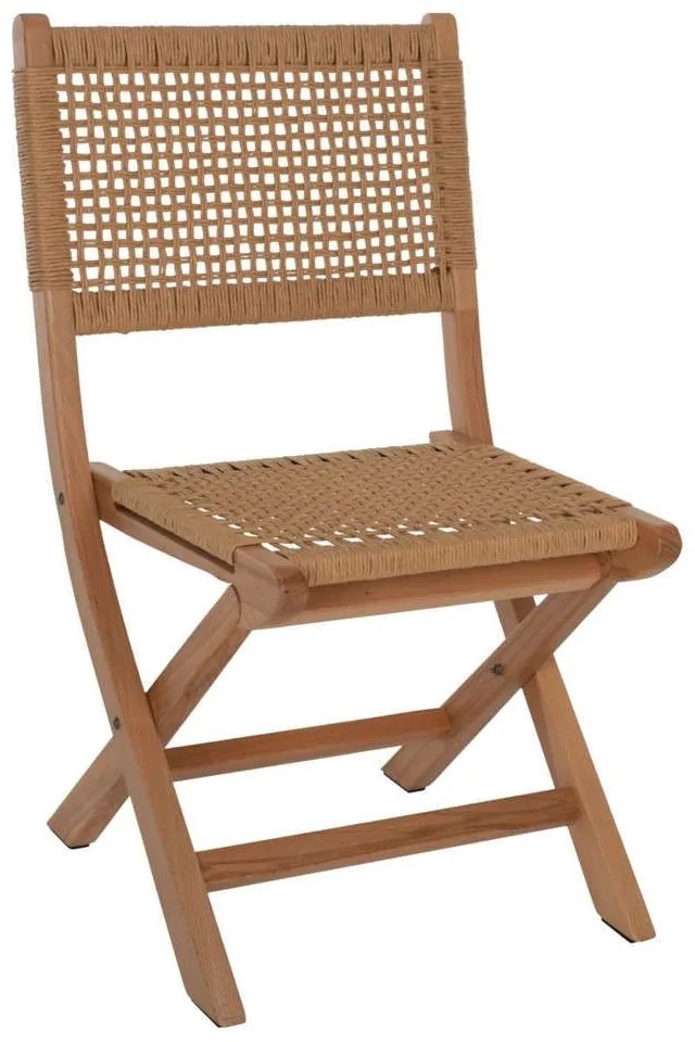 Καρέκλα Αναδιπλούμενη HM9411.01 47x58x84cm Από Οξιά Natural Σχοινί Beige Wood, Rope