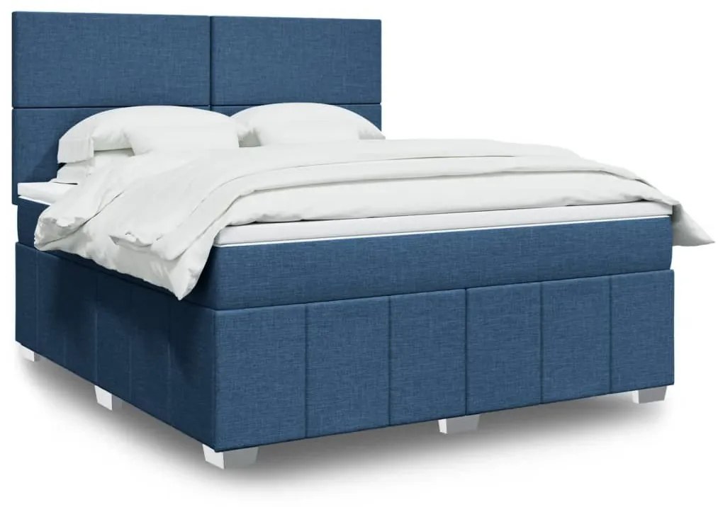 ΚΡΕΒΑΤΙ BOXSPRING ΜΕ ΣΤΡΩΜΑ ΜΠΛΕ 180X200 ΕΚ. ΥΦΑΣΜΑΤΙΝΟ 3291746