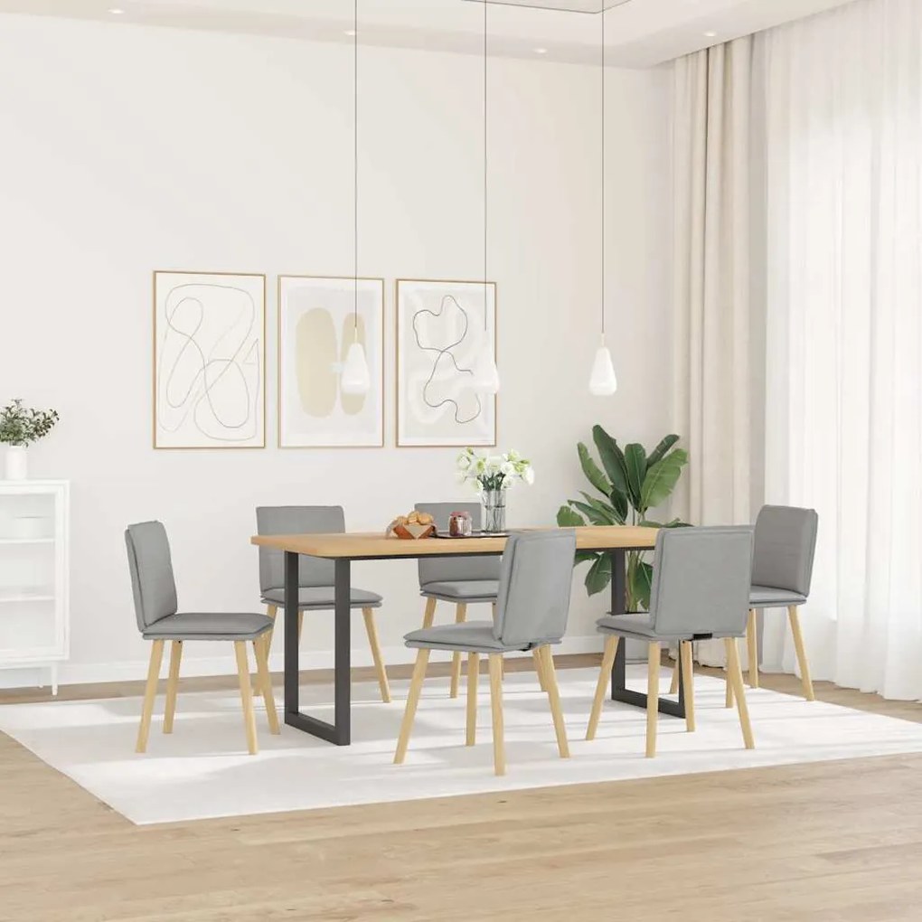 vidaXL Καρέκλες τραπεζαρίας 6 τεμ Cloud Grey Fabric
