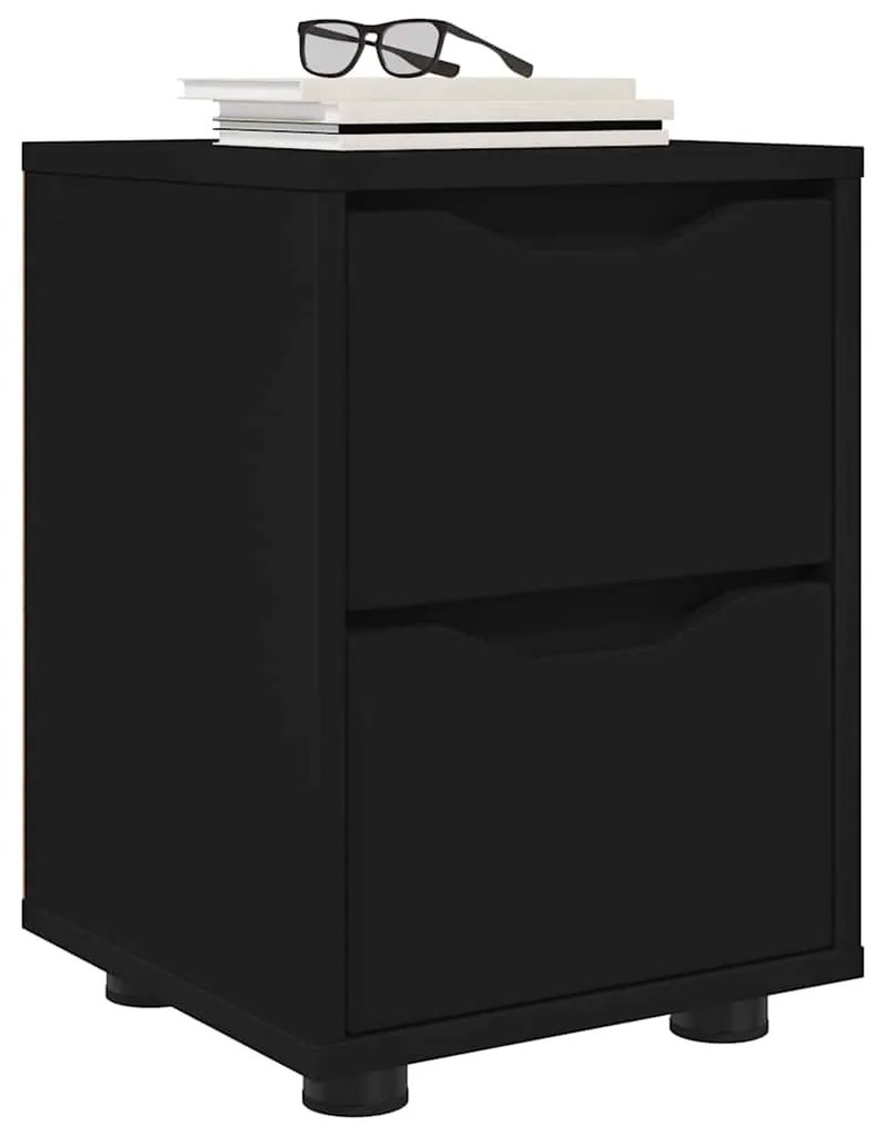 vidaXL Κομοδίνο με συρτάρι Μαύρο 30,5 x 30 x 43 εκ Επεξεργασμένο ξύλο