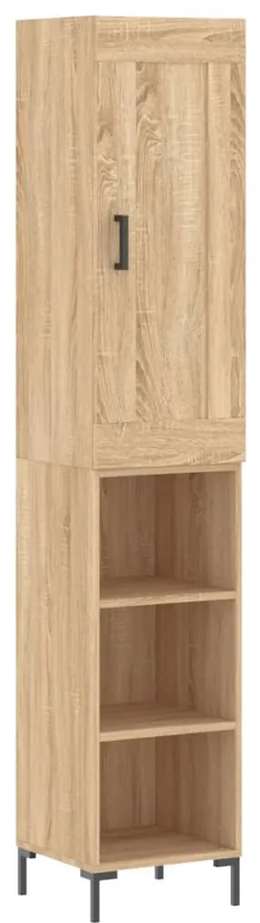 vidaXL Μπουφές Sonoma δρυς 34,5 x 34 x 180 εκ. από Επεξεργασμένο Ξύλο