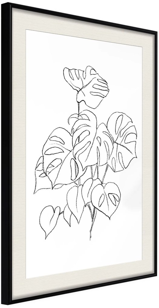 Αφίσα - Bouquet of Leaves - 20x30 - Μαύρο - Με πασπαρτού