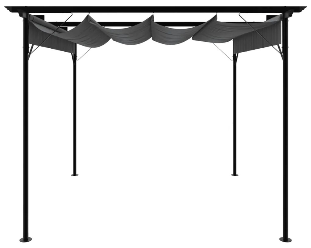 vidaXL Τεντοπέργκολα με Πτυσσόμ. Οροφή Ανθρακί 3x3 μ. Ατσάλι 180 γρ/μ²