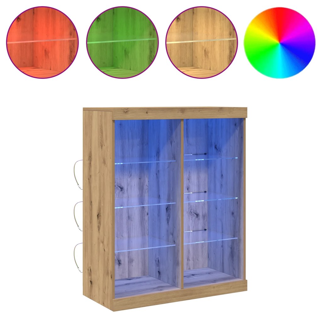 vidaXL Μπουφές με LED Φώτα Artisan Oak 41x37x100 εκ.
