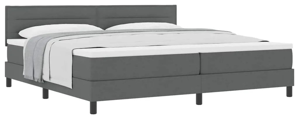 vidaXL Κρεβάτι box spring με στρώμα Σκούρο Γκρι 200 x 200 cm ύφασμα